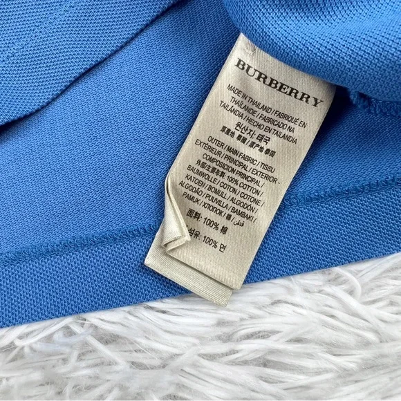 Burberry Brit Men's short sleeve color block polo shirt in blue - Picture 8 of 8